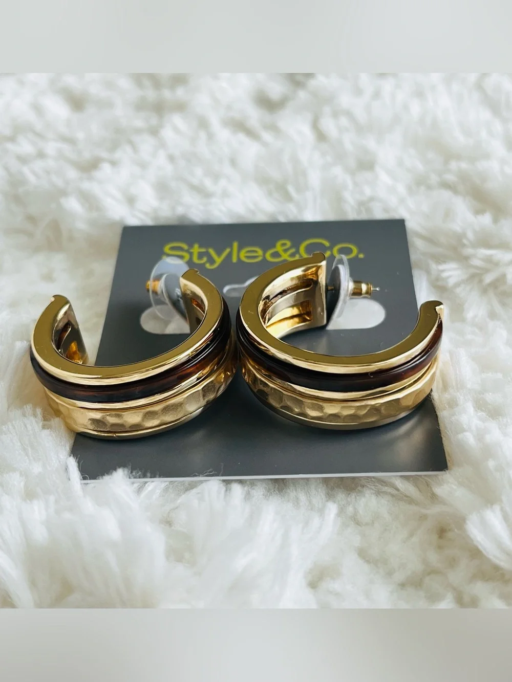Style & Co Inlay Hoop Earrings